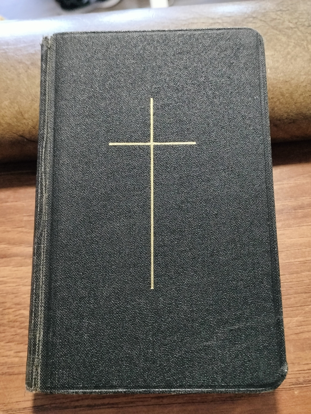 Black Hardcover Devotional Book with Gold Cross Common Prayer